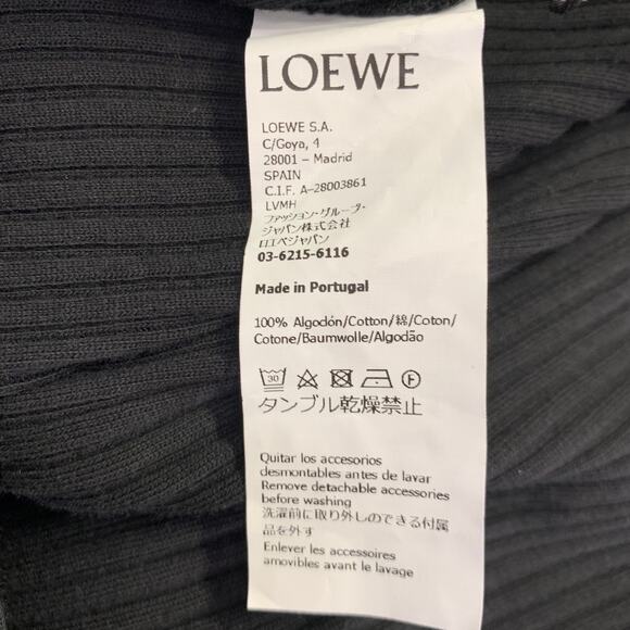 LOEWE Size M -Anagram- Black Cotton Ribbed Halter Dress - Picture 7 of 7